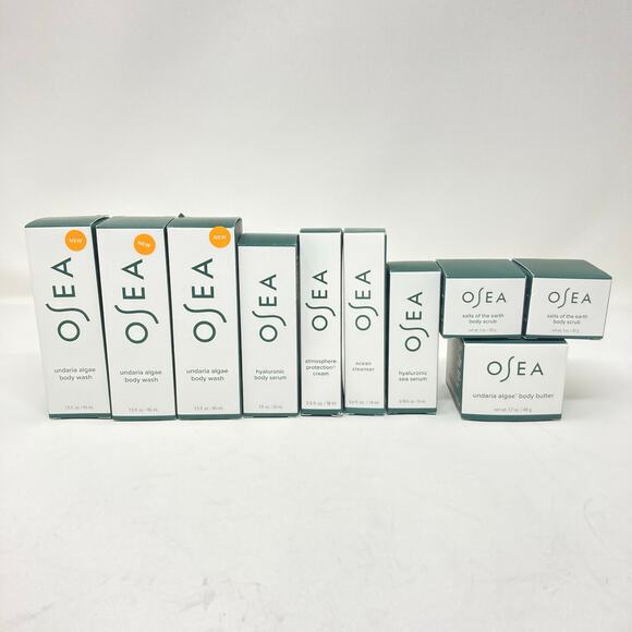 OSEA Hyaluronic Body Serum Undaria Body Wash Scrub Butter -- Bundle of 10 Items - Picture 1 of 16